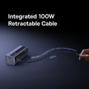 Power Bank BASEUS EnerGeek GR11 gris espacial, 145W, 20000mAh, con cable retráctil.