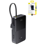 BASEUS Bateria externa digital EnerFill FC51 Bipow2 Pro, 20000mAh, con cable integrado, color negro cósmico.