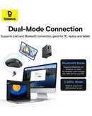 Mouse ergonómico inalámbrico Baseus F02 en color Cosmic Black, con diseño optimizado para comodidad y precisión.