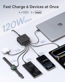 Cargador rápido GaN BASEUS EnerFill FH11 140W negro cósmico, 3 puertos USB-C y 1 USB-A.