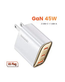 Encuentra el cargador GaN Toocki de 45W en color blanco en Quetzaltenango.