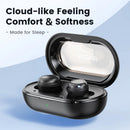 Auriculares in-ear TWS Toocki Sleep Comfort negros, compactos y ergonómicos, para un descanso óptimo y sonido de calidad.