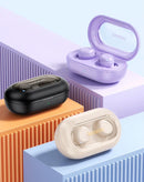 Auriculares in-ear TWS Toocki Sleep Comfort negros, compactos y ergonómicos, para un descanso óptimo y sonido de calidad.