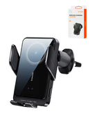 Soporte de coche Toocki deluxe con cargador inalámbrico de 15W, color negro, para smartphones.