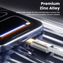 Cable USB-C a USB-C Toocki de aleación de zinc, carga superrápida de 100W, 3 pies, para dispositivos.