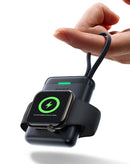 Cargador inalámbrico portátil BASEUS EnerFill FW11 negro, 1640mAh, 5W, con cable incorporado para carga fácil.