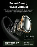 Auriculares true wireless BASEUS Eli Sport 2 Cosmic Black de oído abierto, diseño ergonómico y ajuste seguro.