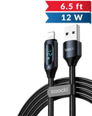 Cable de Carga R‚àö¬∞pida y Datos Toocki PD 12W A-L para iPhone con Pantalla (2m) (NEGRO)