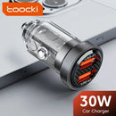 Encuentra el mejor cargador de auto transparente PD USB A+A Toocki de 30W en Quetzaltenango.