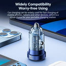 Encuentra el cargador de auto transparente Toocki PD USB A+A (BLUE) de 30W en Quetzaltenango.