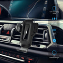 Cargador inalámbrico Toocki de 15W para auto, con soporte de ventilación y carga rápida para smartphones.