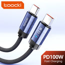 Encuentra el cable de carga rápido USB C-C Toocki de 100W de color negro en Xela Quetzaltenango.