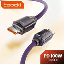 Cable de carga Toocki USB C-C Crystal Fast Braided en color purple de 100W de 6 pies en Quetzaltenango.