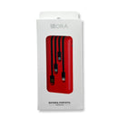 1HORA Bateria Portable de 10 000 mah ROJO con cables micro , tipo c , lightning