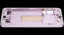 Pantalla OLED 120Hz para Samsung Galaxy S23 Plus, color lavanda, con marco, ideal para reparación de pantalla rota.