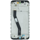 Pantalla LCD negra con marco para Xiaomi Redmi 8A, ideal para reemplazar un display roto.