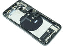 Tapa trasera usada Space Gray iPhone XS, con puerto de carga y componentes preinstalados A1920 A2097.