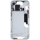Chasis medio azul OEM USADO para iPhone 15 (A2846, A3089) con small parts, listo para reparación.