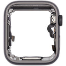 Chasis medio de aluminio negro espacial para Apple Watch SE 1st Gen 44mm GPS, con corona y cable.