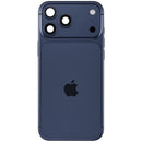 Tapa trasera usada Deep Blue para iPhone 17 Pro Max (A3295) con puerto de carga y piezas pequeñas, grado C OEM.