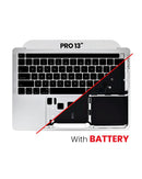 Tapa superior plateada usada para MacBook Pro 13" A2289 (2020) con teclado ANSI US y batería.