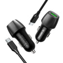 Cargador de auto rápido Esoulk USB C+A PD&QC con cable USB C-C de 48W, ideal para recargar tus dispositivos mientras viajas en Quetzaltenango.