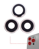 Lente de camara trasera con soporte y bisel para iPhone 12 Pro (Plata) (Zafiro real / Premium)