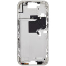 Chasis blanco titanio para iPhone 16 Pro Max US, con botones de volumen y encendido. Repuesto de alta calidad.