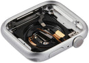 Carcasa trasera plateada de aluminio para Apple Watch Series 9 45mm GPS, repuesto OEM usado.