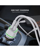 Cargador rapido de coche Esoulk PD + QC EA15 (BLANCO) (18W)