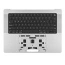 Tapa superior original plateada de MacBook Pro 16 A3403 2024 con batería y teclado ANSI US.