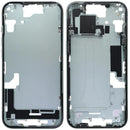 Tapa trasera verde refurbished de iPhone 15 EU con pequeños componentes para reparación.