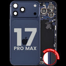 Tapa trasera Deep Blue usada para iPhone 17 Pro Max A3295 con puerto de carga USB-C.