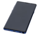 Pantalla OLED usada Samsung Galaxy Note 9 Ocean Blue con marco, lista para reparación de display.
