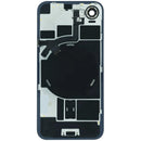Tapa trasera negra usada para iPhone 17e con MagSafe y NFC, ideal para reparación de pantalla rota.
