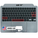 Tapa superior Space Gray usada para MacBook Air 13" A2681 (2022) con teclado US ANSI y batería.