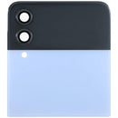 Pantalla exterior OLED Samsung Galaxy Z Flip 3 5G azul, repuesto OEM usado (Grado B/C) para reparación de display.