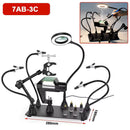 Soporte PCB magnético Helping Hands con lámpara LED 3X, brazo para pistola de aire caliente y base extragrande.
