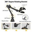 Soporte PCB magnético Helping Hands con lámpara LED 3X, brazo para pistola de aire caliente y base extragrande.