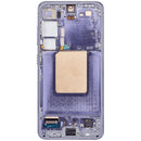 Pantalla OLED Samsung Galaxy S24 5G Cobalt Violet con marco, repuesto para reparación de display frontal.