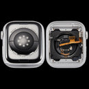 Carcasa trasera plateada de aluminio para Apple Watch Series 9 45mm GPS, repuesto OEM usado.