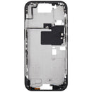 Chasis medio negro titanio para iPhone 16 Pro, con botones de encendido y volumen. Repuesto de alta calidad.