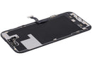 Pantalla OLED iPhone 14 Pro Max usada, modelo A2651, con cable flex y sensor de luz para reparación.