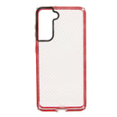 Estuche  Anigma transparente con marco ROJO soporta caidas de 2-10 metros SAMSUNG S21 PLUS