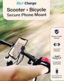 Soporte seguro para teléfono MaxCharge ideal para scooter y bicicleta en Quetzaltenango.