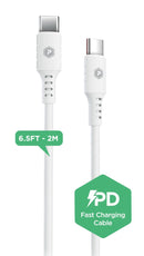 Encuentra en Xela Quetzaltenango el cargador de pared ultra rápido PowerPeak con cable USB C-C de 30W en color blanco.