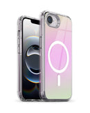 Funda MagSafe Sparkleline iridiscente para iPhone 16e/17e, brillo multicolor, protección elegante y carga inalámbrica.