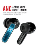 Auriculares Bluetooth Urban Sound Gear Vibes negros con cancelación de ruido ANC/ENC, diseño elegante y almohadillas suaves.