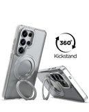 Funda transparente PowerPeak DuoHybrid MagSafe para Samsung Galaxy S26 Ultra, mostrando diseño delgado y protección duradera.