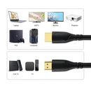 Cable HDMI 4K PowerPeak de 15 pies, negro, con conectores dorados para alta velocidad.